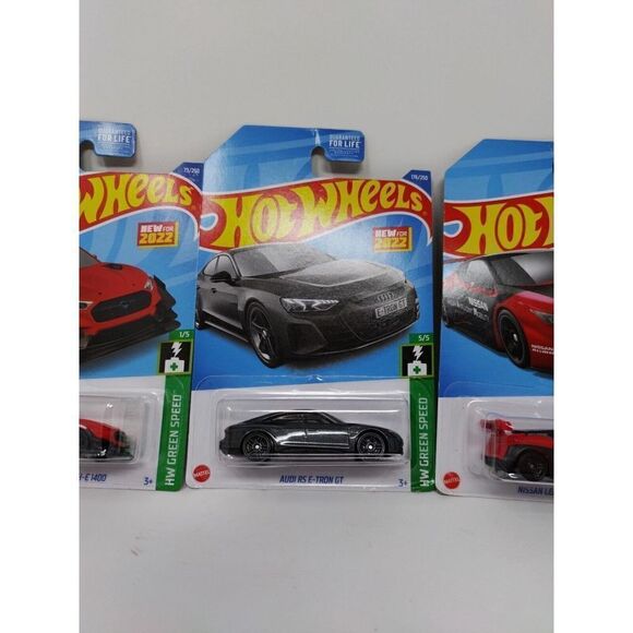 Hot Wheels Green Speed Lot of 4 Includes Hummer Nissan Leaf Ford Mustang Audi - Picture 3 of 5